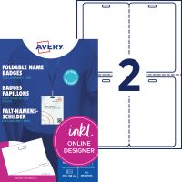 Papírové jmenovky Avery Zweckform 92x138 mm, 40 ks, bílé - L4789-20
