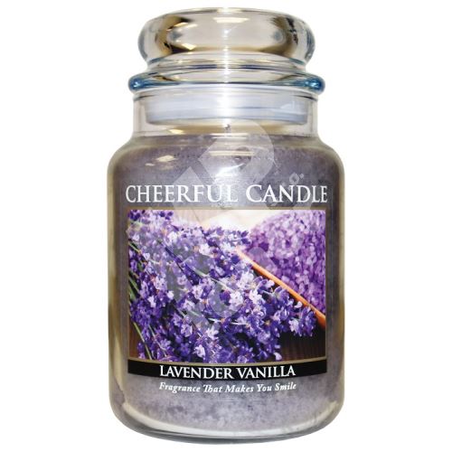 Cheerful Candle Vonná svíčka ve skle Levandule a Vanilka - Lavender Vanilla, 24oz 1