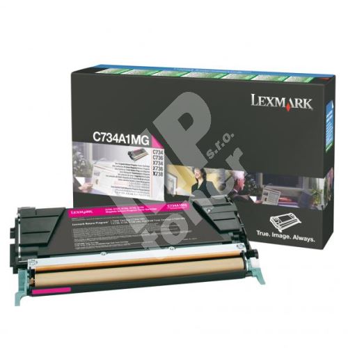 Toner Lexmark C734, magenta, C734A1MG, originál 1