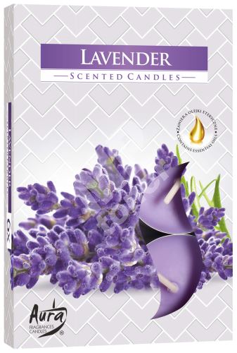 Bispol Aura Lavender s vůní Levandule vonné čajové svíčky 6 kusů 1