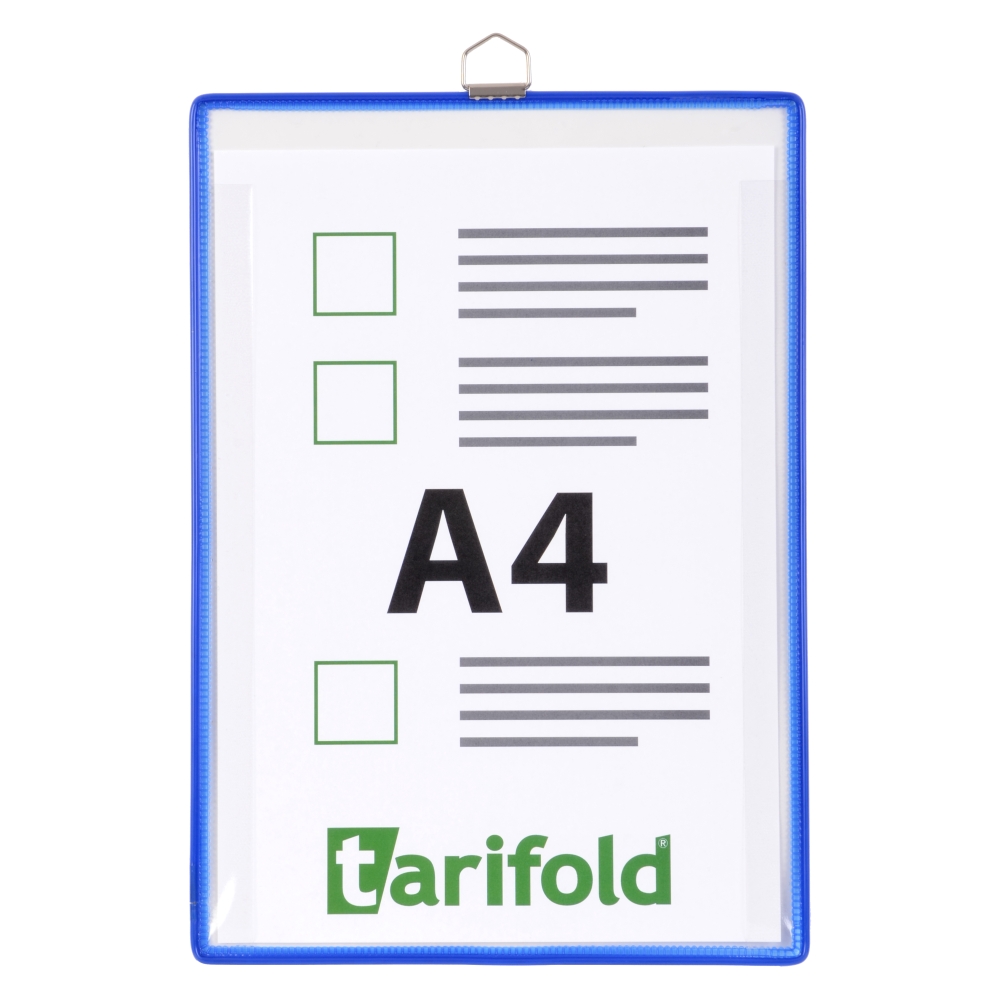 Kontrolní rámeček s kapsou a očkem Tarifold, A4, otevřený shora, modrý, 5 ks