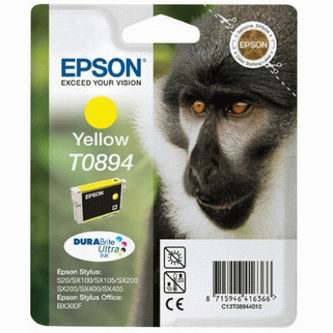 Inkoustová cartridge Epson C13T08944010, Stylus S20/SX100/SX200/SX400, žlutá, originál