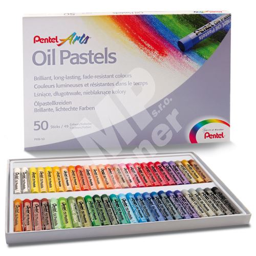 Pentel Oil Pastels PHN, olejové pastely, sada 50 barev 4