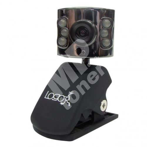 Webkamera LOGO SilverBlack Flashcam, 300k, stříbrná, pro notebook/LCD 1