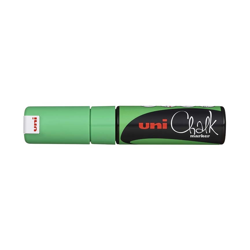 Křídový popisovač Uni Chalk Marker PWE-8K, 8 mm, fluo-zelený