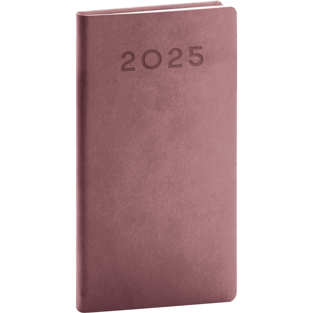 Kapesní diář Notique Aprint Neo 2025, růžový, 9 x 15,5 cm