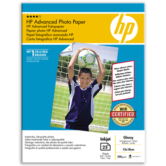 HP Advanced Glossy Photo Paper, foto papír, lesklý, zdokonalený, bílý, 13x18cm, Q8696A