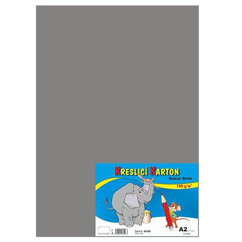 Kreslící karton A2, 180g, šedý, 10 listů