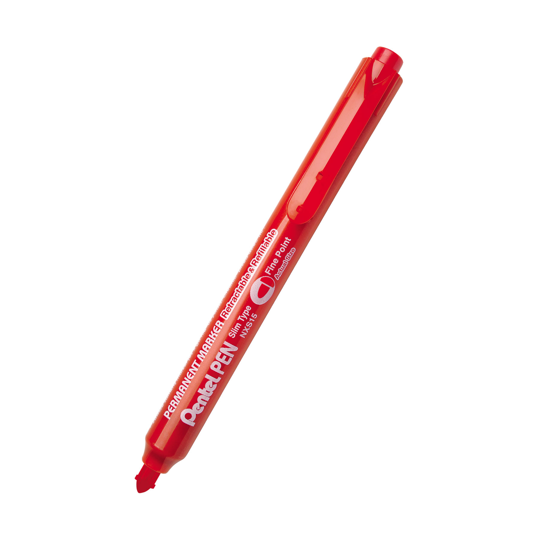 Popisovač Pentel Pen Slim Type NXS15, permanentní, červený
