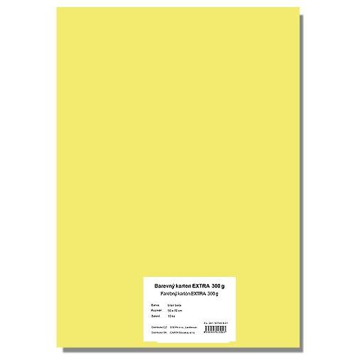 Barevný karton Extra 300g 50x70cm, 10listů, světle žlutý