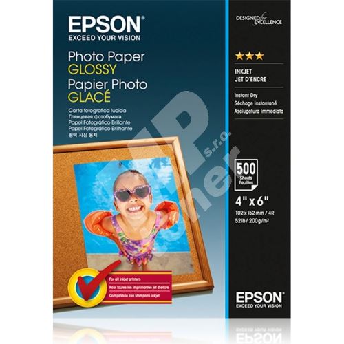 Foto papír Epson, lesklý, bílý, 10x15cm, 4x6, 200 g/m2, 500ks, C13S042549 1