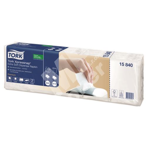 Ubrousky do zásobníku Tork Xpressnap Extra Soft, 330x213mm, bílé, N4 1