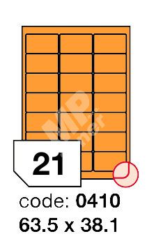 Samolepící etikety Rayfilm Office 63,5x38,1 mm 300 archů, fluo oranžová, R0133.0410D 1