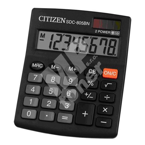 Kalkulačka Citizen SDC805BN, černá, stolní, osmimístná 1