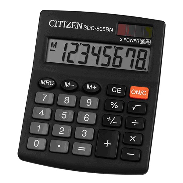 Kalkulačka Citizen SDC805BN, černá, stolní, osmimístná