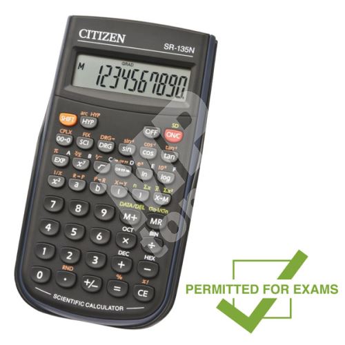 Kalkulačka Citizen SR135N, černá, vědecká, desetimístná 1