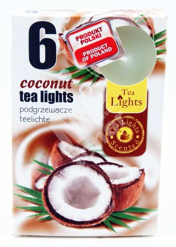 Tea Lights Coconut s kokosovou vůní vonné čajové svíčky 6 kusů 1