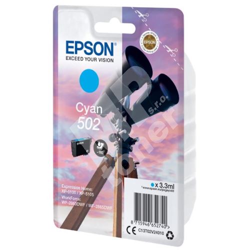 Cartridge Epson C13T02V24010, cyan, 502, originál 1