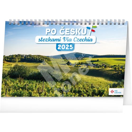 Stolní kalendář Notique Po Česku stezkami Via Czechia 2025, 23,1 x 14,5 cm 1