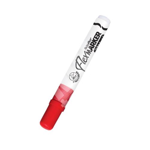 Popisovač na bílou tabuli Flexoffice Flexmarker WB02, 2,5mm, kuželový hrot, červená 1