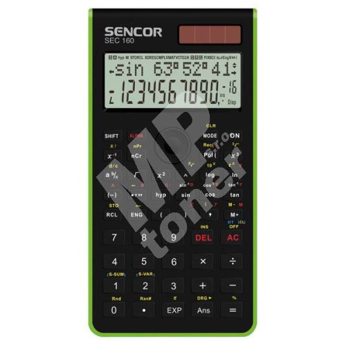Sencor kalkulačka, SEC 160 GN, zelená, školní, dvanáctimístná 1