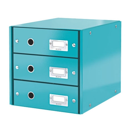 Zásuvkový archivační box Leitz Click-N-Store, 3 zásuvky, ledově modrý