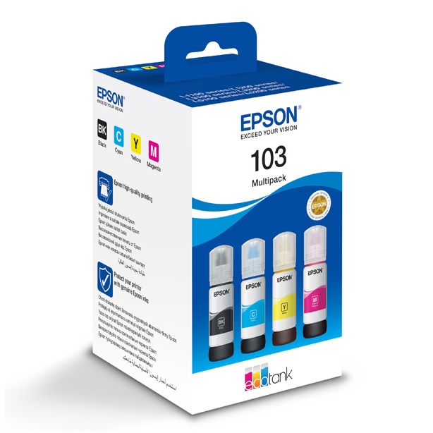 Inkoustová cartridge Epson C13T00S64A, EcoTank L3151, L3150, L3111, CMYK, 103, originál