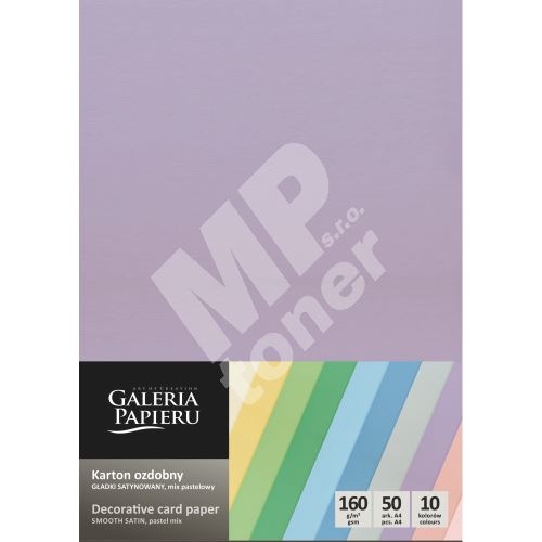 Ozdobný papír Hladký pastelový MIX 160g, 50ks 1