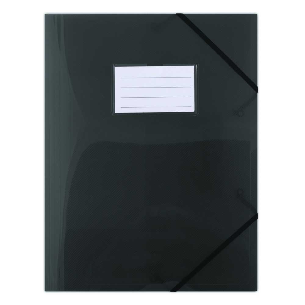 Spisové desky s gumičkou a štítkem Donau, A4, PP, černé