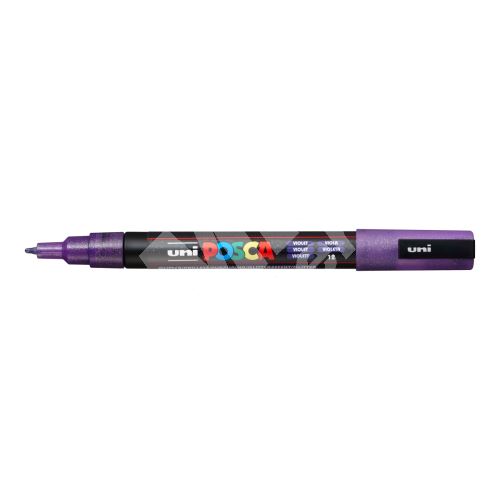 Uni Posca PC-3M akrylový popisovač, 0,9-1,3 mm, třpytivě fialový 1