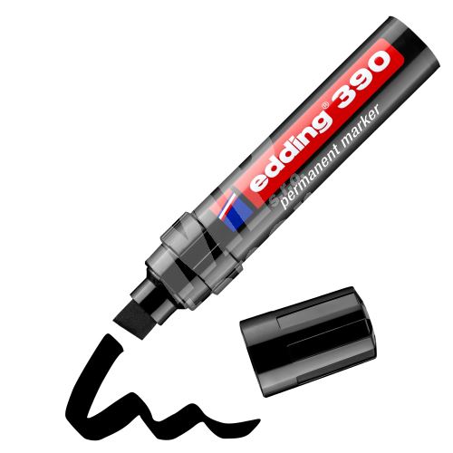 Popisovač Edding 390, černá, 4-12mm, seříznutý hrot 2