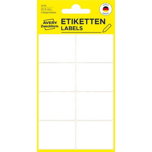 Samolepící etikety 38 x 29 mm, 40 ks etiket v bal. 3078 1
