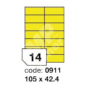 Samolepící etikety Rayfilm Office 105x42,4 mm 100 archů, matně žlutá, R0121.0911A 1