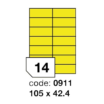 Samolepící etikety Rayfilm Office 105x42,4 mm 300 archů, matně žlutá, R0121.0911D