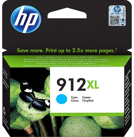 Inkoustová cartridge HP 3YL81AE, Officejet 8012, 8013, 8014, cyan, 912XL, originál