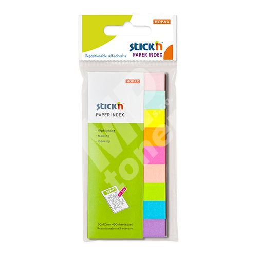 Papírové samolepicí záložky Stick n mix barev, 50 x 12 mm 1