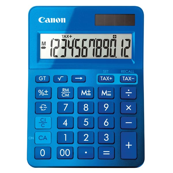 Kalkulačka Canon LS-123K, modrá, stolní, dvanáctimístná