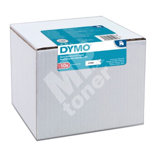 Páska Dymo D1 9 mm x 7m, černý tisk/bílý podklad, 2093096, 10ks 1