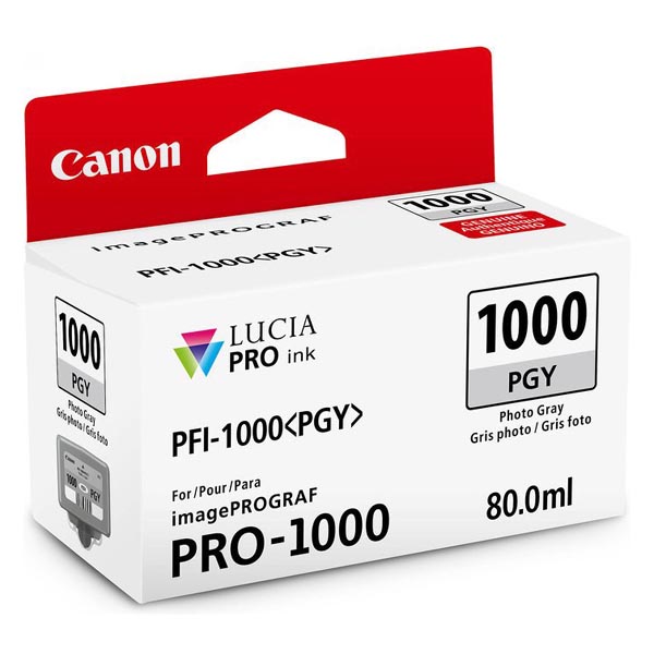 Inkoustová cartridge Canon PFI-1000PGY, photo grey, 0553C001, originál