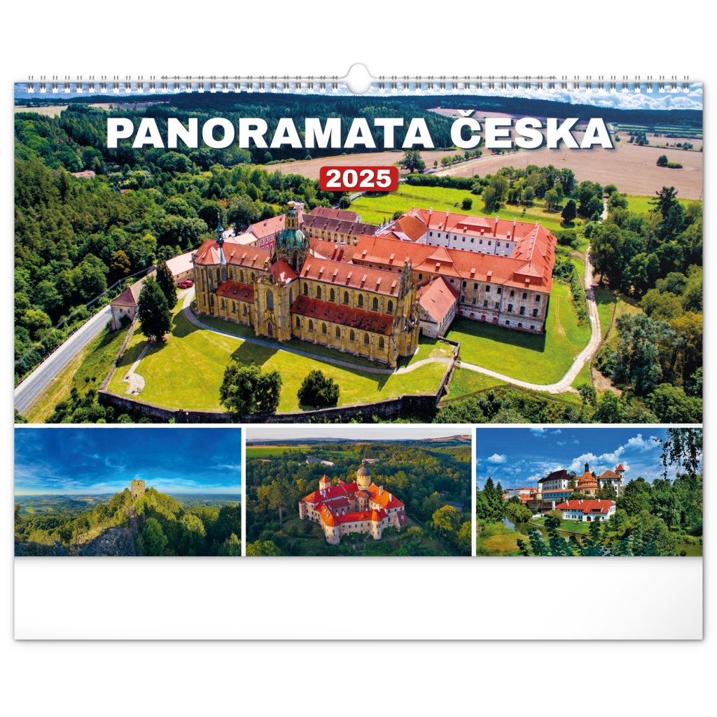 Nástěnný kalendář Notique Panoramata Česka 2025, 48 x 33 cm