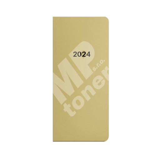 Diář PVC měsíční 2024 Metallic, kapesní, zlatá 1