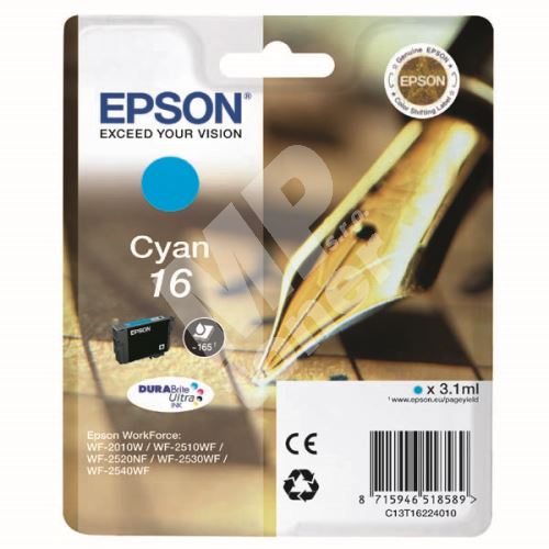Cartridge Epson C13T16224012, cyan, originál 1