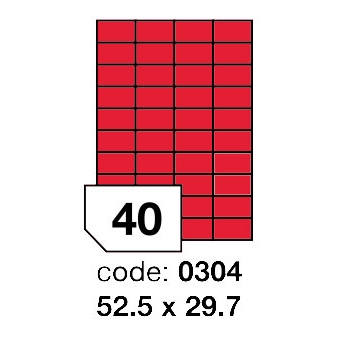 Samolepící etikety Rayfilm Office 52,5x29,7 mm 300 archů, matně červená, R0122.0304D