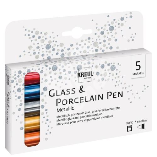 Sada fixů na porcelán Kreul METALLIC Hobby Line, 5 barev 1