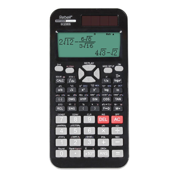 Kalkulačka Rebell RE-SC2080S, černá, vědecká, bodový displej
