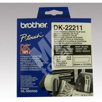 Role filmová Brother 29mm x 15.24m, bílá, 1 ks, DK22211, pro tiskárny štítků 1