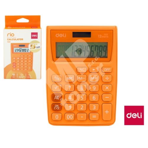 Kalkulačka Deli, oranžová E1122 1