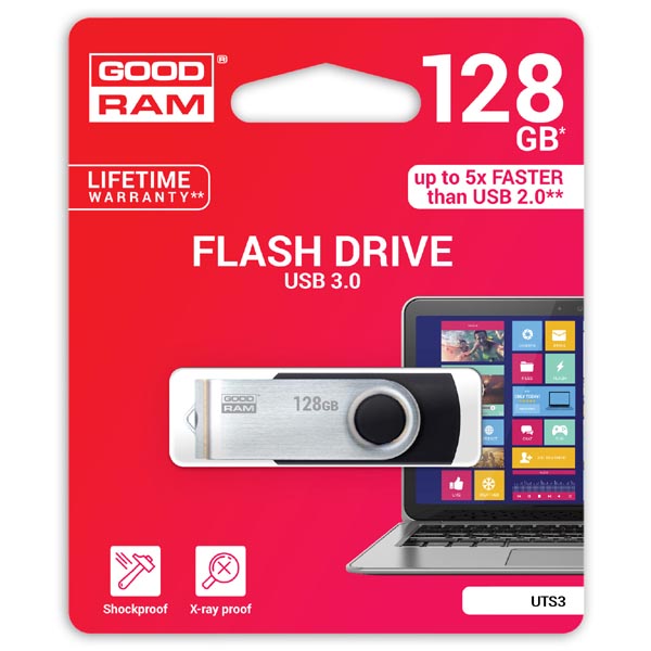128GB Goodram UTS3, USB flash disk 3.0, černá