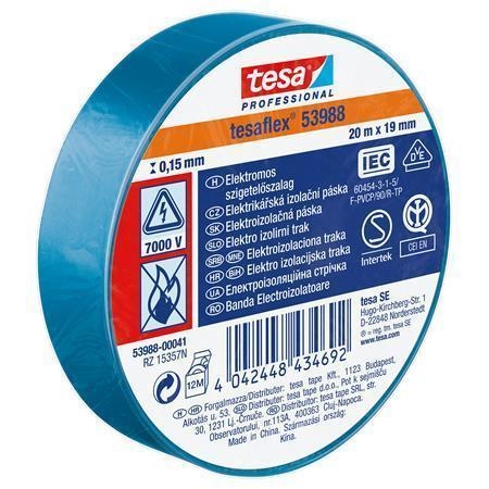 Elektroizolační páska Tesa Professional, 19 mm x 20 m, modrá