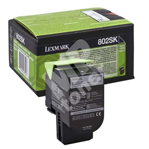 Toner Lexmark 80C2SK0, black, originál 1